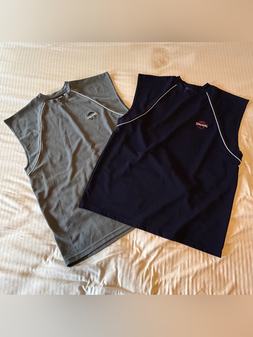Spalding Tank Top Duo in Navy and Grey size XL
